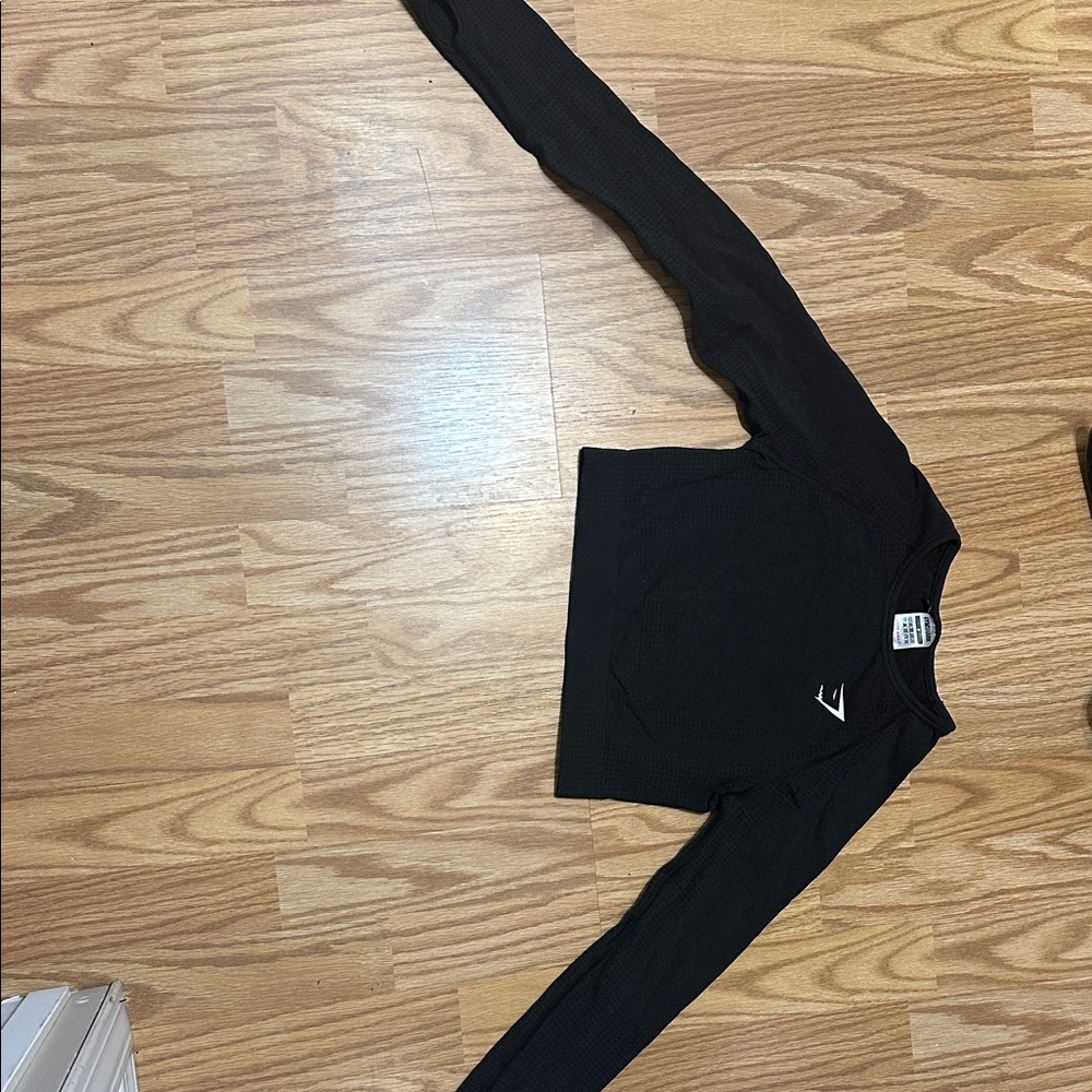 Gymshark seamless Black Long Sleeve Crop Top